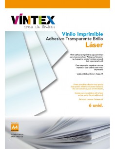 Vinilo Adhesivo Imprimible Transparente Brillo - Impresora Láser