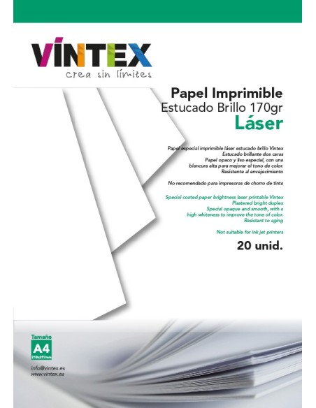 Papel Estucado Imprimible Blanco Brillo - Impresora Láser