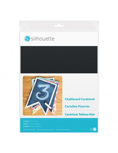 Chalkboard Cardstock (cartulina pizarra con adhesivo) - Silhouette