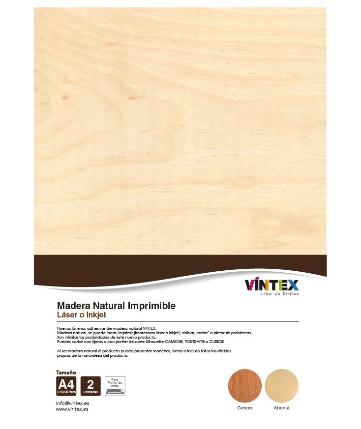 Madera Imprimible adhesiva A4