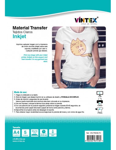 Tejidos oscuros Transfer textil imprimible para láser 