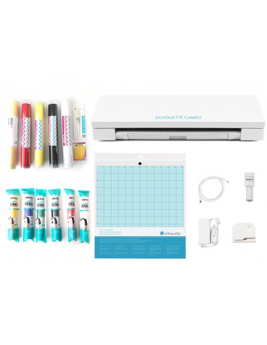 Súper Pack Silhouette VINTEX: Cameo 3 + 6 vinilo textil + 4 vinilo adhesivo + Scraper + Garfio