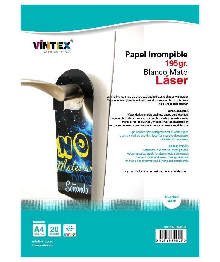 Papel irrompible para impresora láser