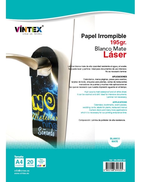Papel irrompible para impresora láser