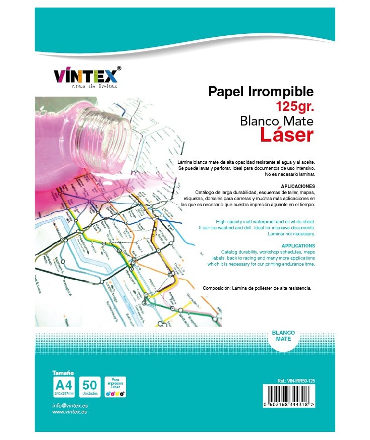 Papel irrompible para impresora láser