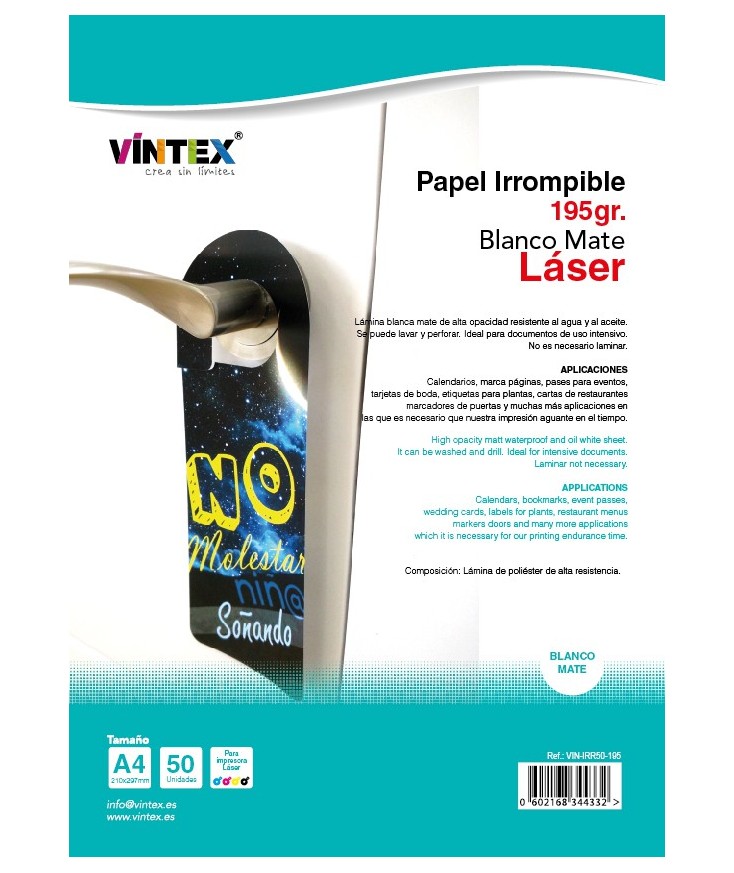 Papel irrompible para impresora láser