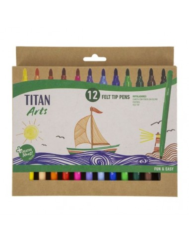 Rotuladores de fieltro 12uds Titan Arts