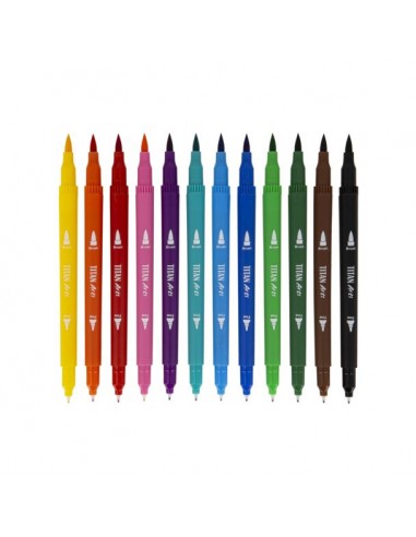 Rotuladores doble punta 12uds Titan Arts