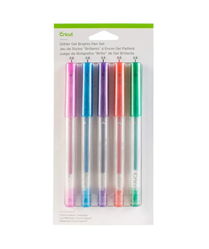 Set de 5 Bolígrafos Gel Brights Purpurina