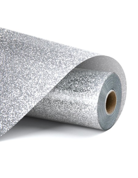 Vinilo textil Glitter Loklik - Color Plata Purpurina