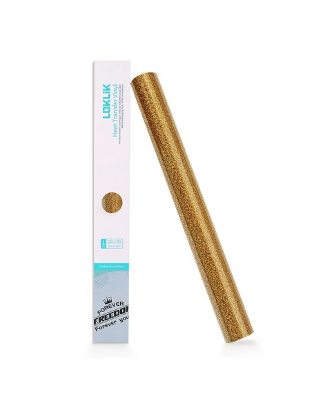 Vinilo textil Glitter Loklik - Color Oro Purpurina