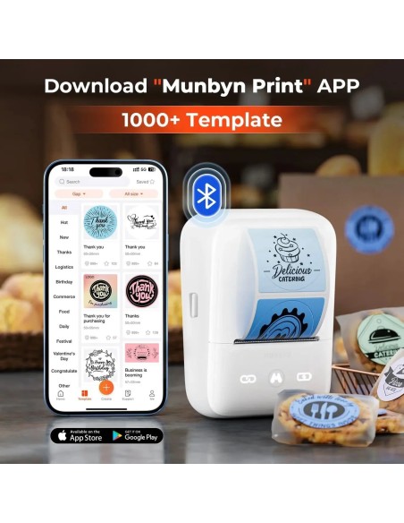 Conexión bluetooth Impresora térmica portátil FM226 Munbyn