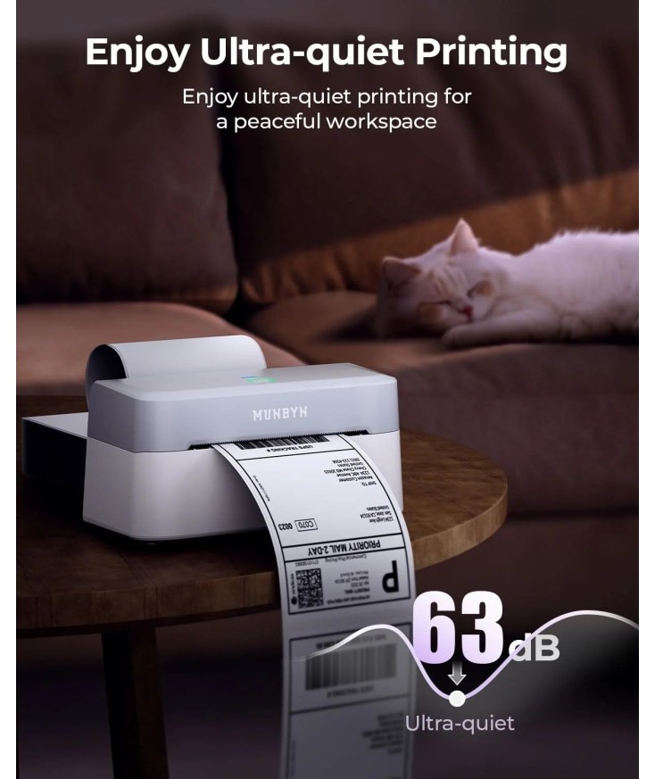 Ultra-silenciosa Impresora térmica Real Writer 403B Munbyn
