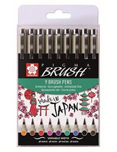 Pigma (Sakura) Brush - 9 Colores