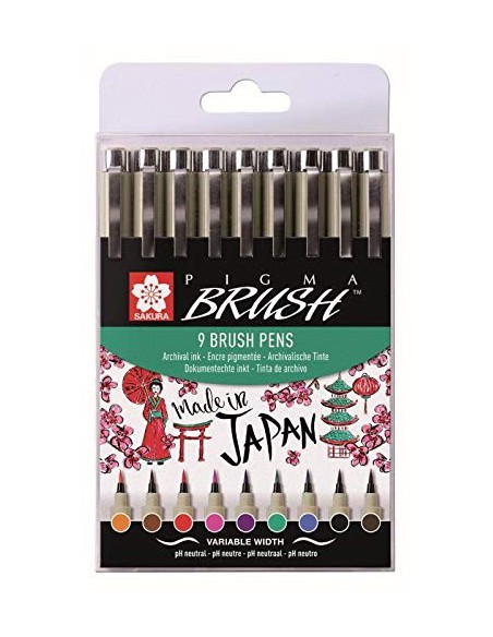 Pigma (Sakura) Brush - 9 Colores