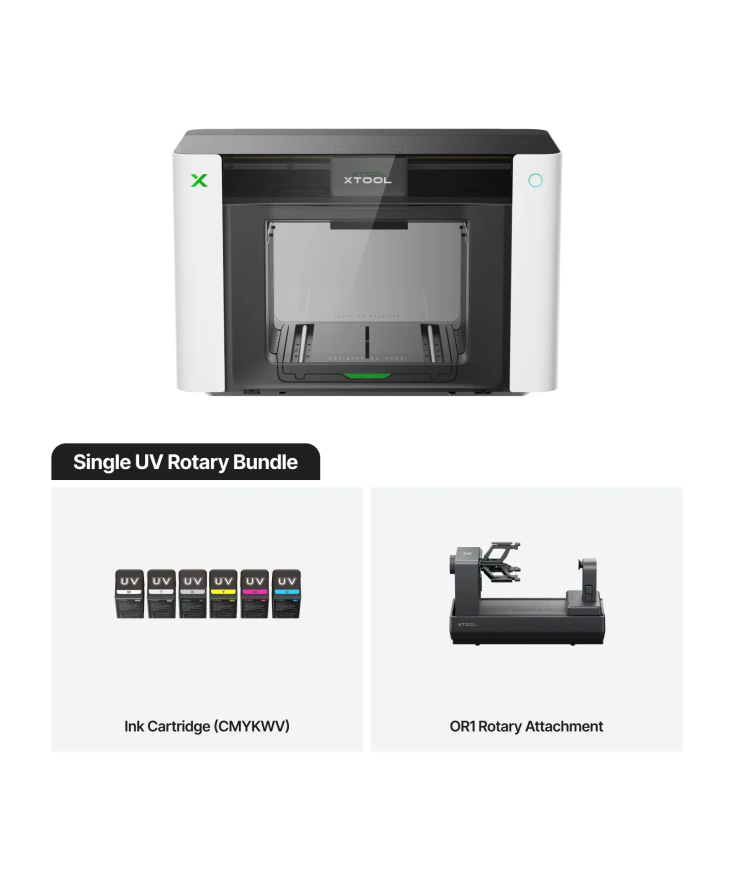 Impresora xTool O1 Omni Printer version Single UV con pack rotary en Plotteralia