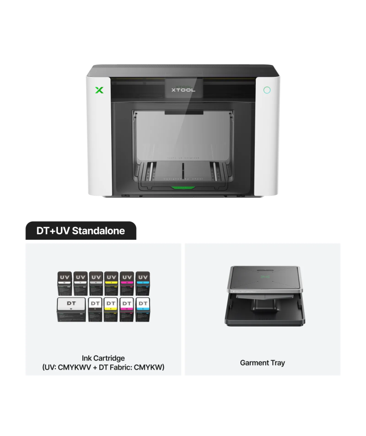 Impresora xTool O1 Omni Printer version UV y DTF con pack de tintas mixtas en Plotteralia