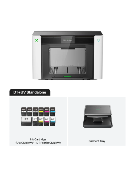 Impresora xTool O1 Omni Printer version UV y DTF con pack de tintas mixtas en Plotteralia