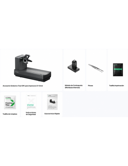 Accesorio giratorio xTool OR1 para personalizar vasos y tazas en impresora xTool O1 Omni