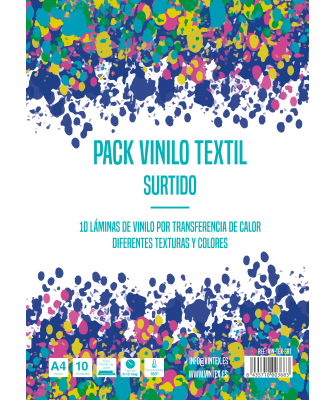 Pack vinilo textil surtido 10 hojas Vintex