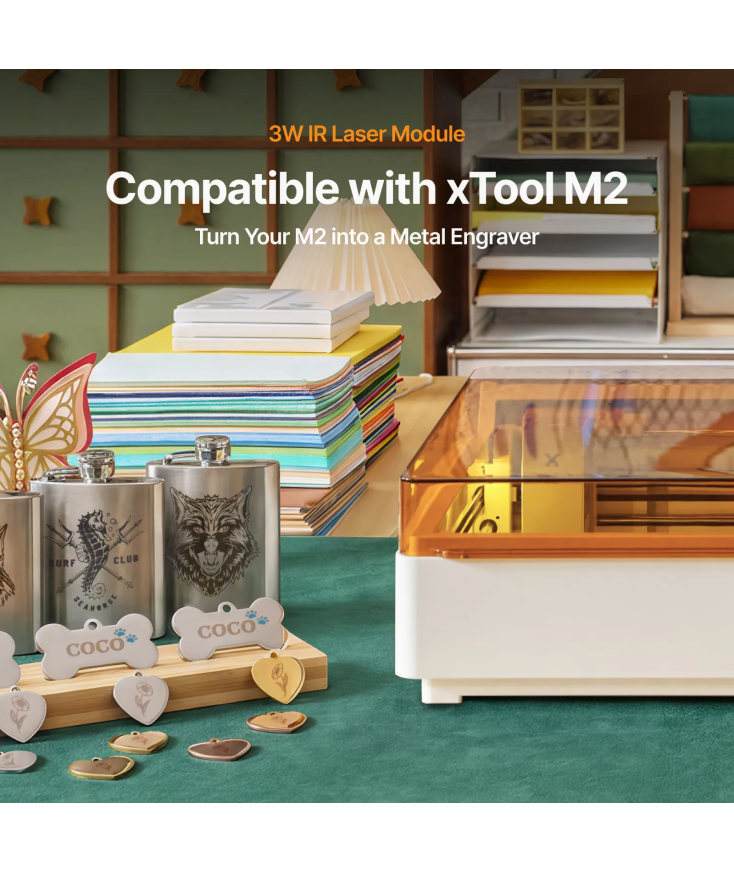 Modulo laser infrarrojo 3W para grabado en metal xTool M2 Plotteralia