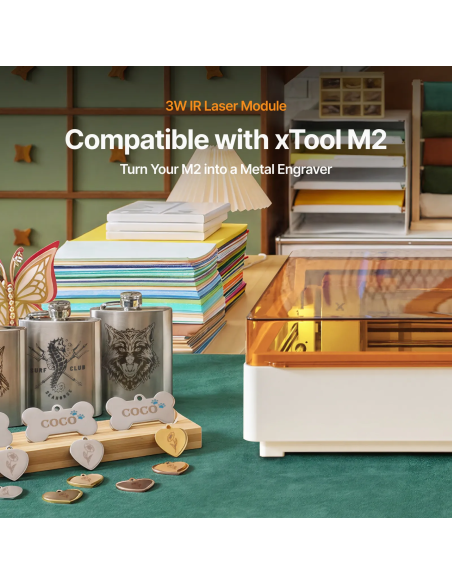 Modulo laser infrarrojo 3W para grabado en metal xTool M2 Plotteralia