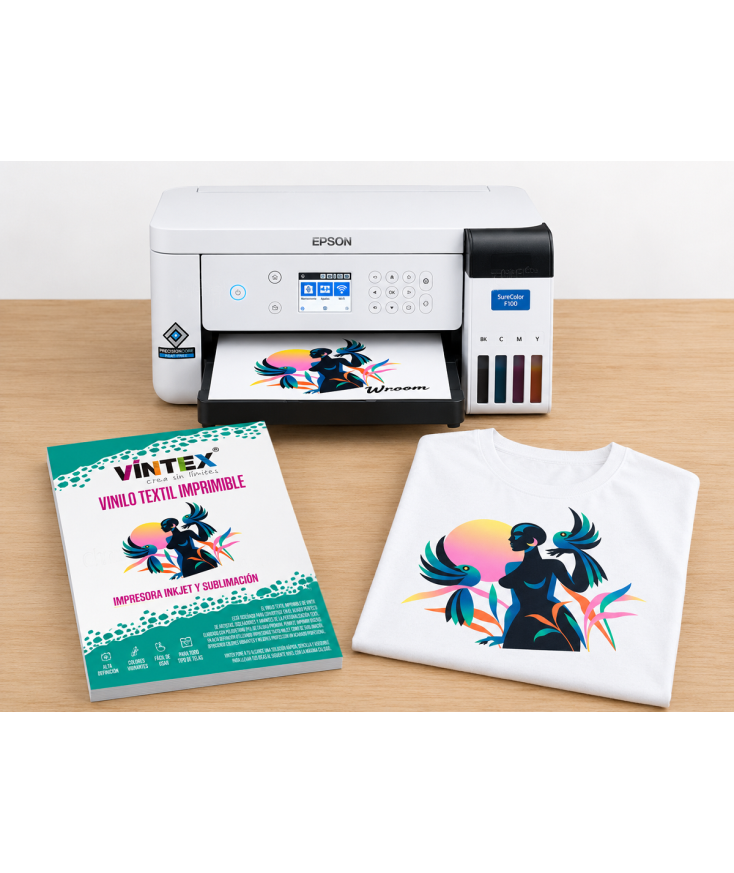 Pack DTF Casero Económico: Epson F100 + Vinilo imprimible | Plotteralia