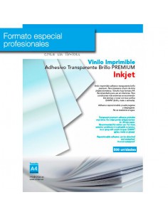 Vinilo Adhesivo Imprimible Transparente Brillo Inkjet VINTEX (formato profesional)