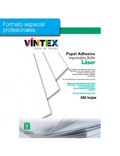 Pack 250 hojas Papel Adhesivo Imprimible Blanco Alto Brillo láser (formato profesional)