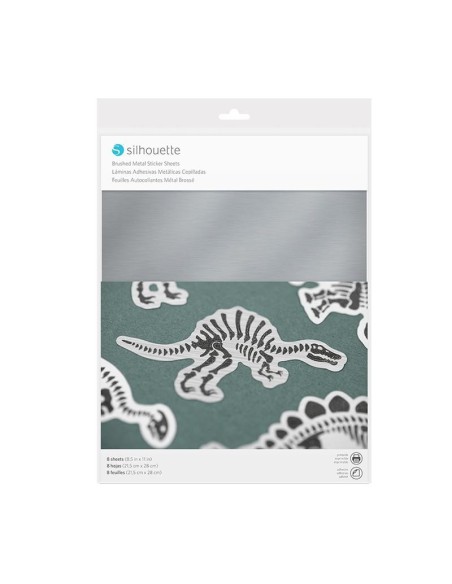 Sticker Paper efecto cepillado plata metalizado Silhouette (PRÓXIMAMENTE A LA VENTA)