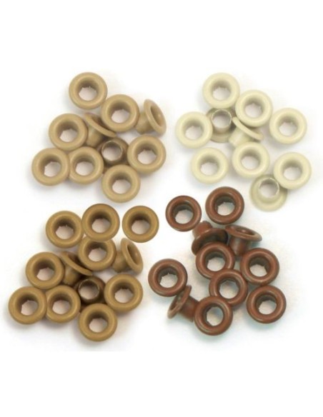 Pack 60 ojales estándar metálicos tonos marrón We R Memory Keepers