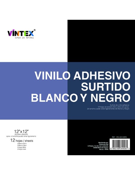 Surtido Vinilo Adhesivo Blanco y Negro VINTEX