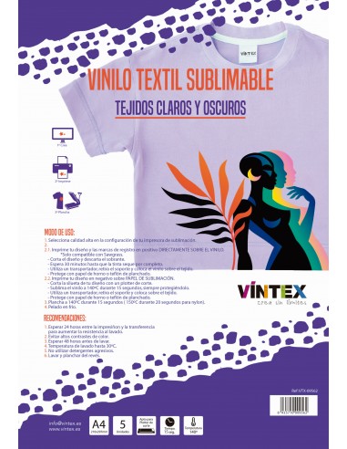 Vinilo textil Sublimable A4 Vintex