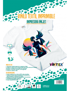 Vinilo Textil Imprimible Inkjet A4 Vintex