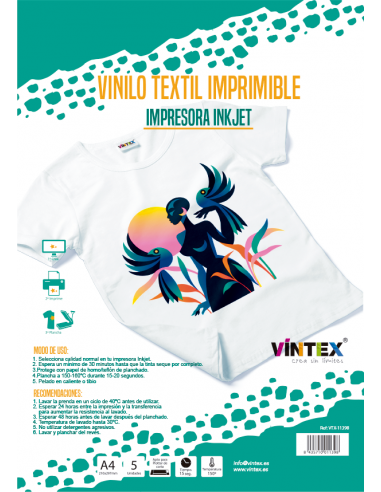 Vinilo Textil Imprimible Inkjet A4...