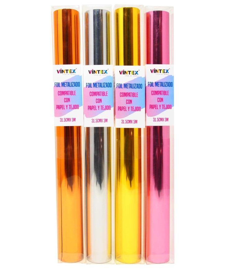 Foil Metalizado para Papel y Tejido 30cm x 5m Vintex