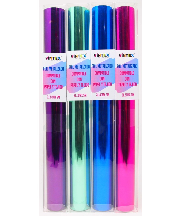 Foil Metalizado para Papel y Tejido 30cm x 5m Vintex