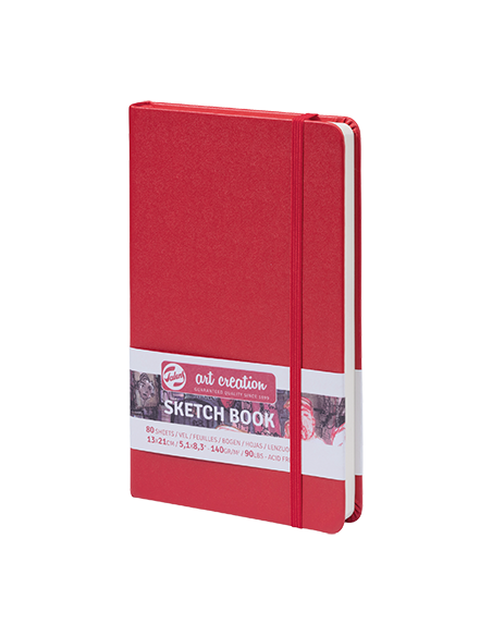 CUADERNOS DE BOCETOS HOJAS ROJO PASTEL