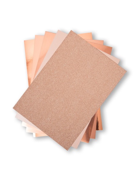 Cartulinas tonos oro rosa 50uds