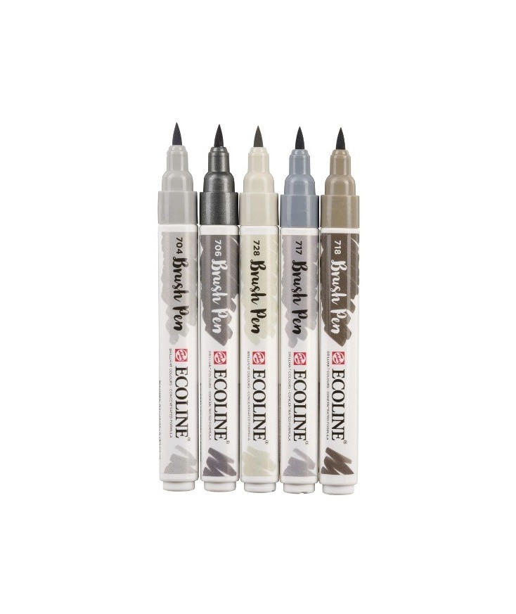 Estuche rotuladores grises Ecoline Talens