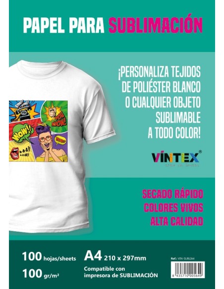 Papel sublimación A4 Vintex