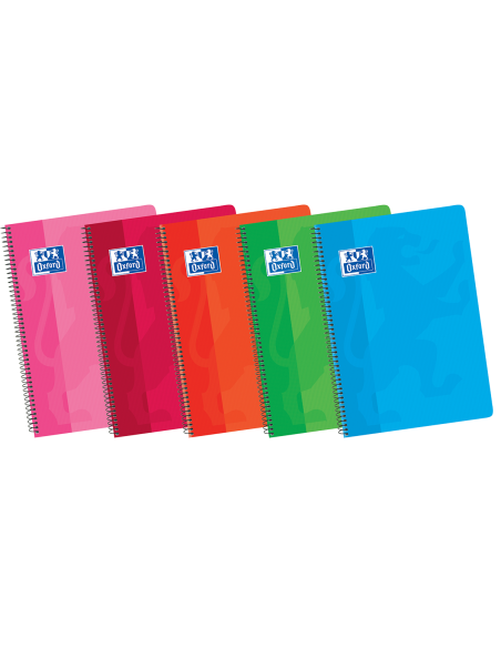 OXFORD SCHOOL CLASSIC 15,5x21,5 Cuaderno Espiral Tapa Blanda 4X4 con margen 80 Hojas COLORES SURTIDOS