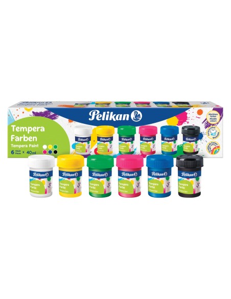 Set de Témpera bote 40 ml 6 colores con pincel