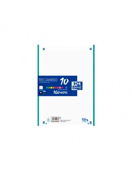 Recambio Paquete A4 con 10 colores de banda 5x5 160 Hojas OXFORD SCHOOL