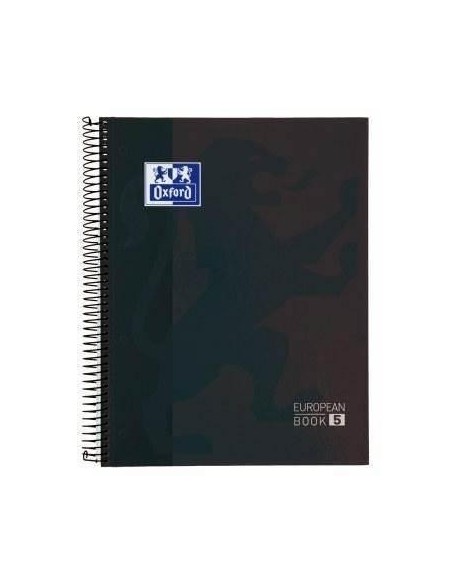 Cuaderno Tapa Extradura Europeanbook 5 HOJAS  A4+ 5x5 120 Hojas NEGRO OXFORD SCHOOL CLASSIC