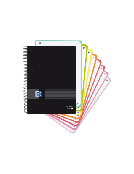 Cuaderno Tapa de Plástico Europeanbook 8 5X5 160 Hojas  A5+ NEGRO OXFORD LIVE & GO