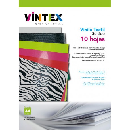 Surtido vinilo textil 10 hojas VINTEX